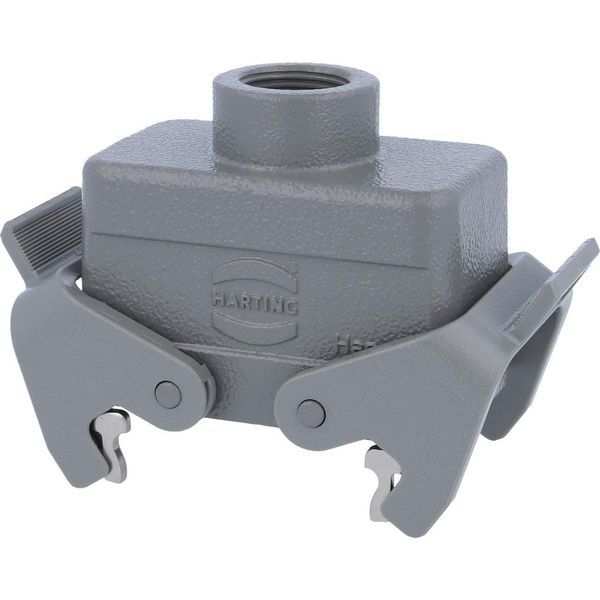 19300101430 Harting Han 10B Grommet Housing Basso, 1Xm20 Uscita Cavo Diritto, Con 2 Traverse M20 Pressacavo-image