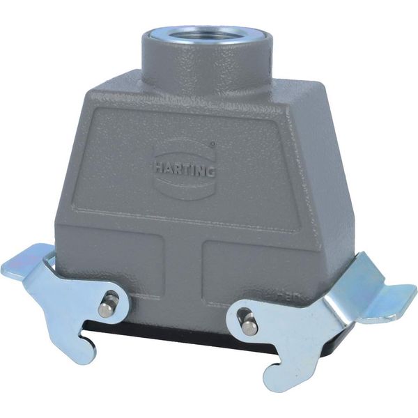 04300160761 Harting Han 16B Custodia Per Accoppiamento Alto, Uscita Cavo Diritto 1Xm25, Con 2 Traverse M25 Attacco A Vite-image