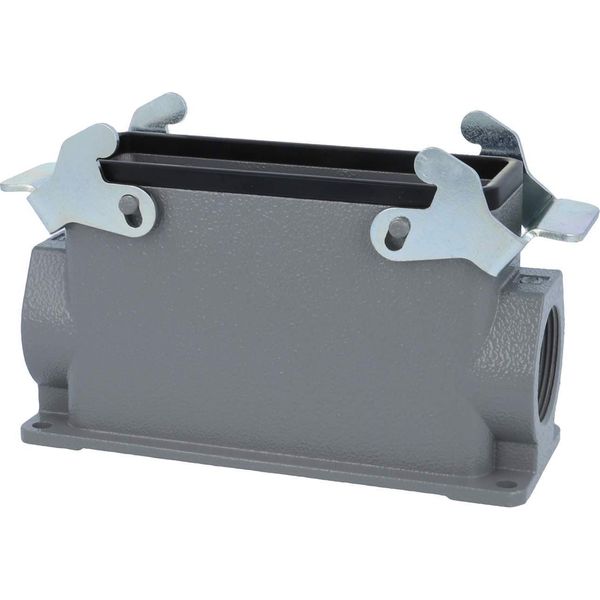 04300240264 Harting Han 24B Custodia A Base Alta, 1 Uscita Cavi Laterale M32, Con 2 Traverse M32 A Vite-image