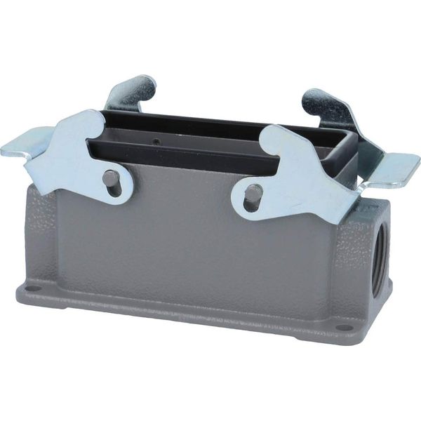 04300161263 Harting Han 16B Custodia A Base Bassa, 1 Uscita Cavi Laterale M25, Con 2 Traverse M25 A Vite-image