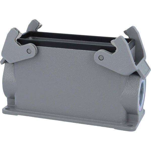 05300240271 Harting Han 24B Custodia A Base Alta, Uscita Cavi Laterale 2Xm25, Con 2 Traverse M25 A Vite-image