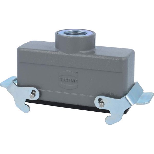04300241763 Harting Han 24B Custodia Per Accoppiamento Basso, Uscita Cavo Diritto 1Xm25, Con 2 Traverse Attacco A Vite M25-image