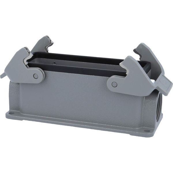 09300241270 Harting Han 24B Custodia Bassa, Uscita Cavi Laterale 2Xpg21, Con 2 Traverse Attacco A Vite PG21-image