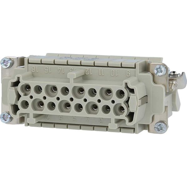 09330164735 Harting Han 16E Distributore Di Connessioni Inserto Per Presa (F) A Vite "Destra"", 16 Pin+Pe 500V, 16A -"-image