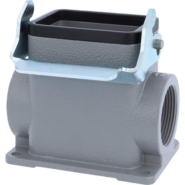 04300060264 Harting Han 6B Custodia A Base Alta, Uscita Cavi Laterale 2Xm32, Con 1 Staffa Longitudinale M32 A Vite-image