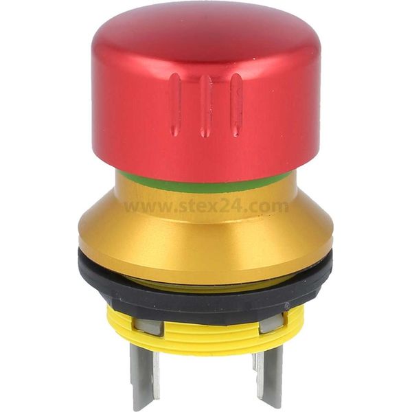 Frvkaloo Interruttore Di Arresto Di Emergenza Georg Schlegel / Pulsante Di Arresto Di Emergenza In Alluminio, Rotondo 2Ö, Terminale A Lama Shortron 2,8 Mm X 0,8 Mm-image