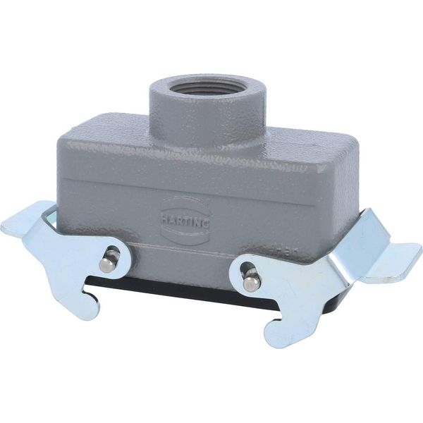 04300161761 Harting Han 16B Custodia Per Accoppiamento Basso, Uscita Cavo Diritto 1Xm25, Con 2 Traverse Attacco A Vite M25-image
