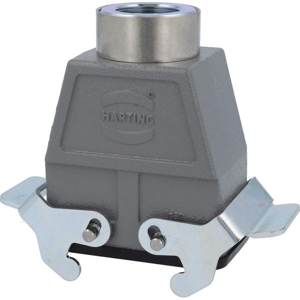 04300100761 Harting Han 10B Custodia Per Accoppiamento Alto, Uscita Cavo Diritto 1Xm25, Con 2 Traverse Attacco A Vite M25-image