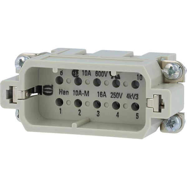 09200103001 Harting Han 10A Inserto A Pin (M) Connessione A Crimpare, 10-Pin+Pe 250V, 16A - 1 Pezzo-image