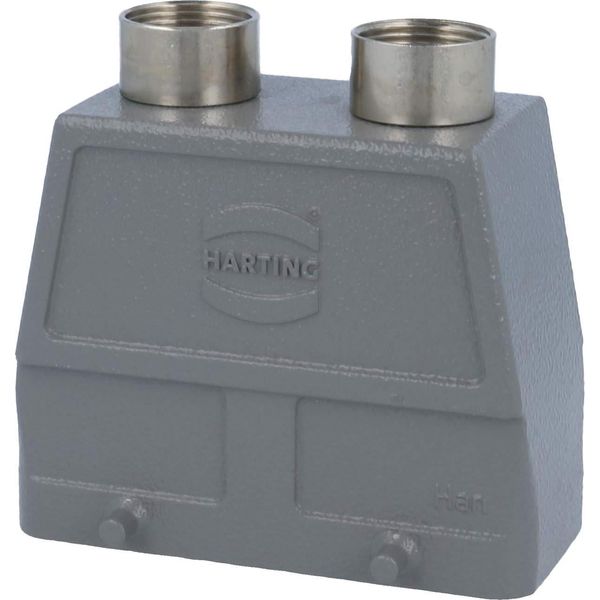 09300160459 Harting Han 16B Gommino Alto, Uscita Cavo Diritto 2Xpg16, Per 2 Staffe (Sulla Parte Inferiore) Collegamento A Vite-image