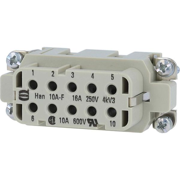 09200103101 Harting Han 10A Inserto Per Presa (F) A Crimpare, 10 Pin+Pe 250V, 16A - 1 Pezzo-image