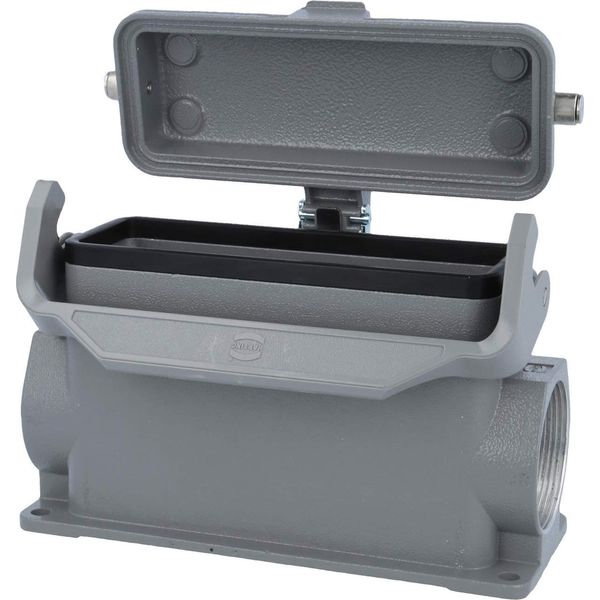 05300242267 Harting Han 24B Custodia A Base Alta, Uscita Cavi Laterale 2Xm40, Con 1 Staffa Longitudinale Con Tappo Di Protezione In Metallo --image