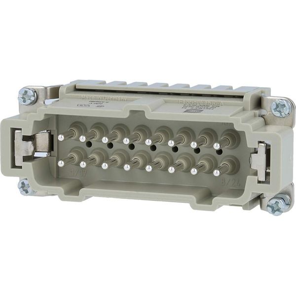 09330162626 Harting Han 16ES Inserto A Pin (M) Collegamento A Morsetto A Gabbia, 16 Pin+Pe 500V, 16A - 1 Pezzo-image