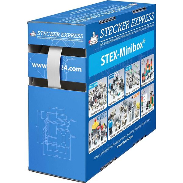 136367 Tubo Termorestringente STEX24 2:1, Scatola Mini Con 11,0 M, Bianco 9,5/4,8 Mm, 3/8 Di Pollice, WSB2 Temperatura Di Restringimento Min. 110°C,-image