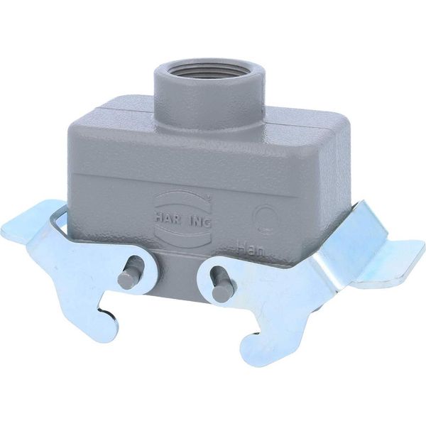 04300101431 Harting Han 10B Grommet Housing Basso, 1Xpg16 Uscita Cavo Diritto, Con 2 Traverse PG16 Pressacavo-image