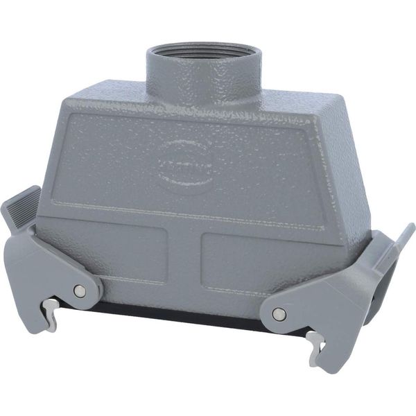 09300240731 Harting Han 24B Custodia Per Accoppiamento Alto, Uscita Cavo Diritto 1Xpg29, Con 2 Traverse Attacco A Vite PG29-image