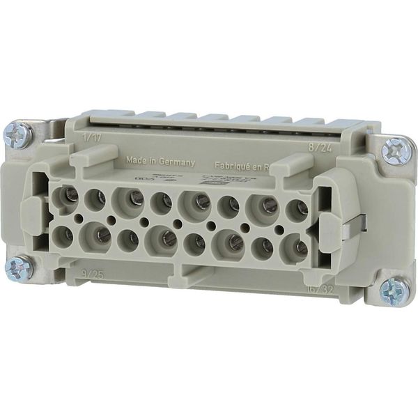 09330162716 Harting Han 16ES Inserto Per Presa (F) Con Morsetto A Gabbia, 16 Pin+Pe 500V, 16A - 1 Pezzo-image