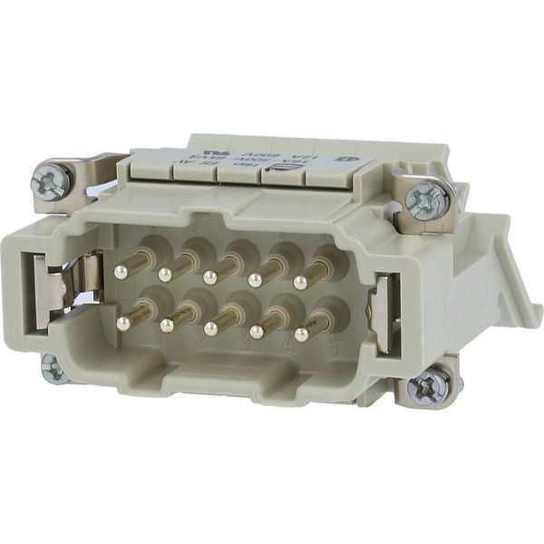 09330104629 Harting Han 10ES Distributore Di Connessioni Con Inserto A Pin (M) "A Sinistra"" Con Morsetto A Gabbia, 10 Pin+Pe 500V, 16A"-image