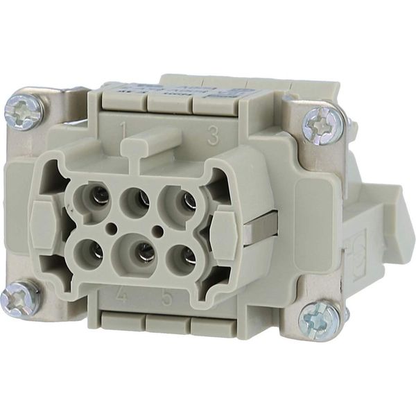 09330064726 Harting Han 6E Distributore Di Connessioni Inserto Per Presa (F) A Vite "Sinistra"", 6 Pin+Pe 500V, 16A -"-image