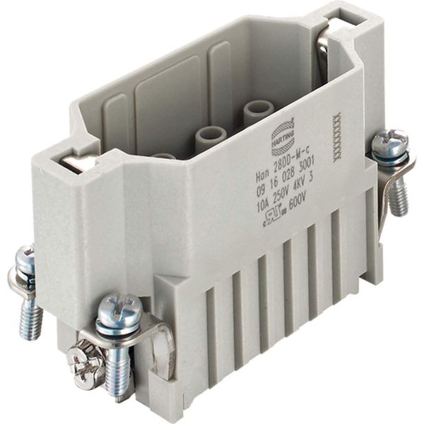 09160283001 Harting Han 28DD Inserto A Pin (M) Connessione A Crimpare, 28 Pin+Pe 250V, 10A - 1 Pezzo-image