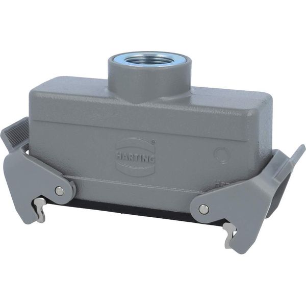 05300241763 Harting Han 24B Custodia Per Accoppiamento Basso, Uscita Cavo Diritto 1Xm25, Con 2 Traverse Attacco A Vite M25-image