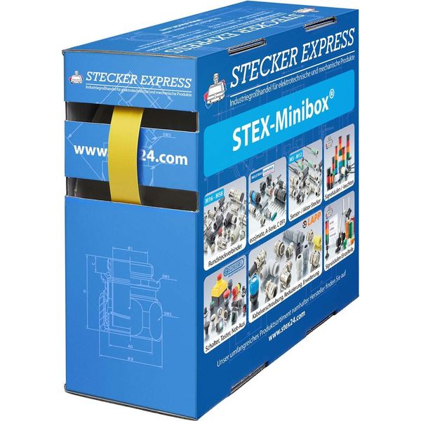 136355 Tubo Termorestringente STEX24 2:1, Scatola Mini Con 11,0 M, Giallo 9,5/4,8 Mm, 3/8 Di Pollice, WSB2 Temperatura Di Restringimento Min. 110°C,-image