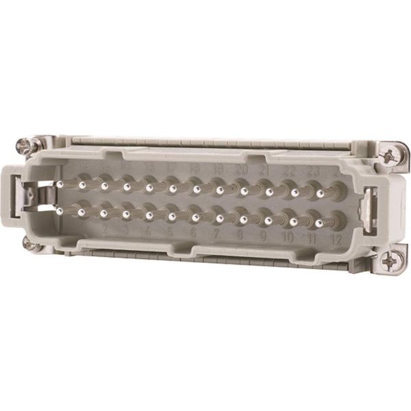 09330242672 Harting Han 24ESS Inserto Pin (M) Connessione A Morsetto A Doppia Gabbia, 24 Pin+Pe 500V, 16A - 1 Pezzo-image