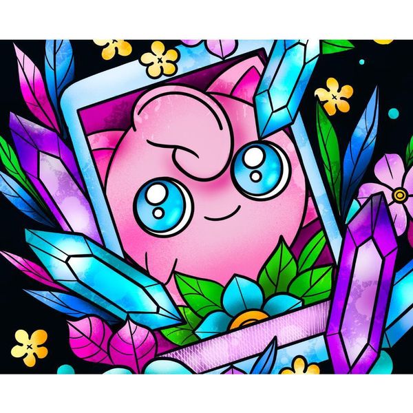 Quadro Numerico Con Cornice Pokemon Jigglypuff 50X40Cm Pittura-image