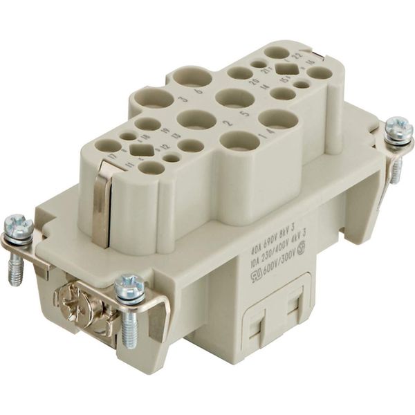 09380183102 Harting Han K6/12 Inserto Per Presa (F) Connessione A Crimpare, 18 Pin 6/12+PE 690V Contatto Di Controllo 230V/400V, 40A/10A-image