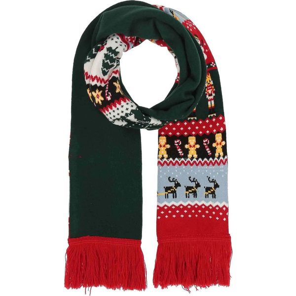 Fraas Sciarpa Knitted Scarf With Christmas Design Multicolor Colorato-image