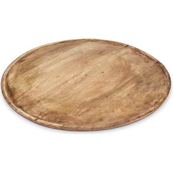 1.04 Piatto Decorativo In Legno Di Mango - Ø 37,5 Cm Circa - Piatto Da Portata Rotondo-image