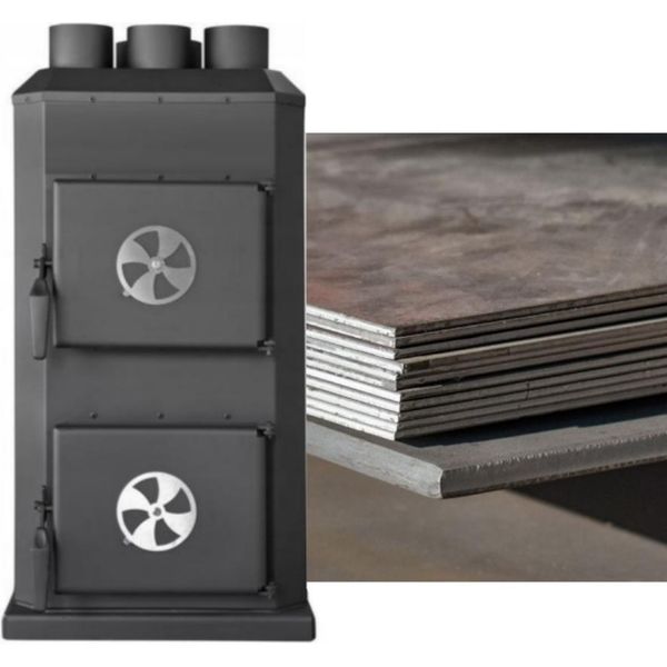 Logistsystem Piastra Per Caldaie / Lamiera D'acciaio Resistente Al Calore | Lamiera D'acciaio Quadrata Tagliata A Misura 60 X 60 Cm (600 X 600 Mm) | Lamiera D'acciaio Sottile, Spessore: 4 Mm | Qualità: P265GH-image