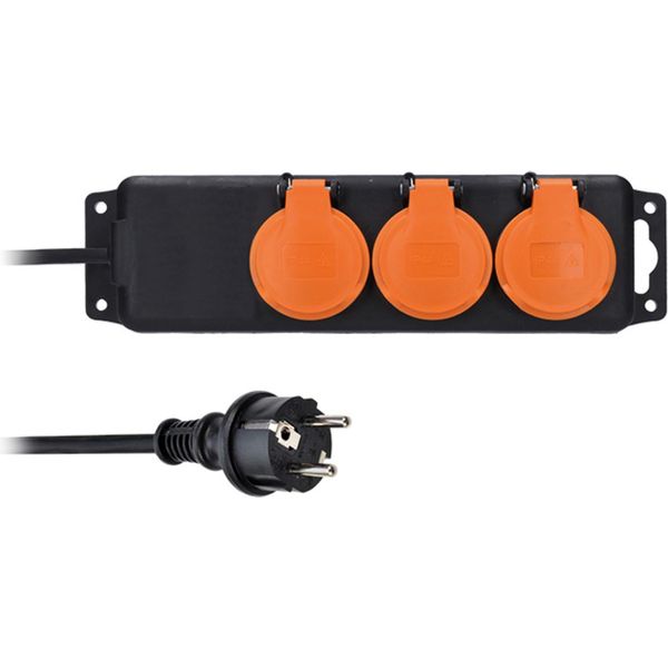 Solight Cavo Di Prolunga Nero Per Esterni IP44, 3 Prese, 5M PP323-image