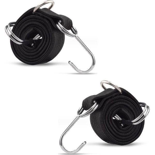Tendibagagli Per Bicicletta In Confezione Da 4 Pezzi | Cinghia Tendibagagli Da 1 M | Cinghia Tendibagagli Per Bicicletta | Cinghia Per Bagagli Con Doppio Gancio Metallico | Tendibagagli - Espansore | Cavo Tendibagagli Per Fissaggio Carico-image