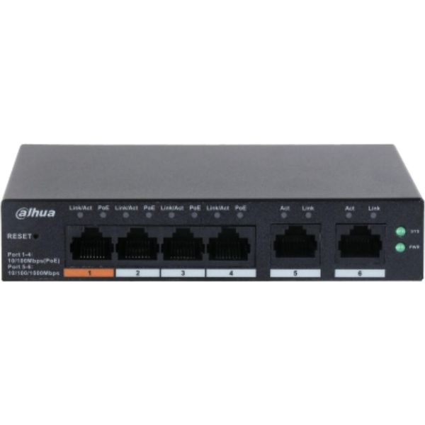 Dahua Technology DH-CS4006-4ET-60 Switch Di Rete Gestito L2 Gigabit Ethernet (10/100/1000) Power Over Ethernet (Poe) Nero-image