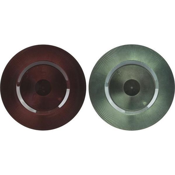 Piatto Decorativo - Plastica - Rosso/Benzina - ø Circa 33 Cm - 1 Pezzo-image