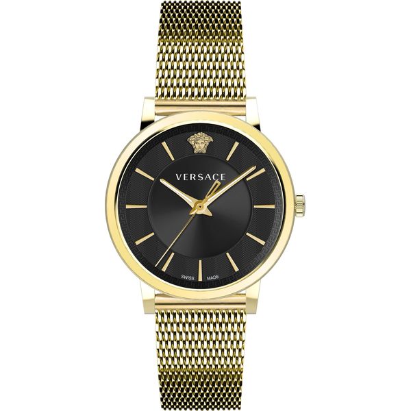 Versace VE5A00920 V-Circle Gent Orologio Da Uomo Con Bracciale In Acciaio Inossidabile Oro Nero Nuovo-image