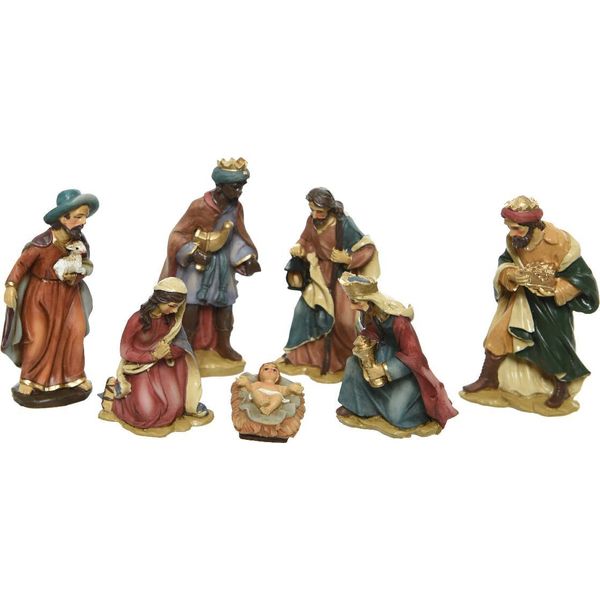 Set Di Statuine Per Culla Dipinte A Mano 7 Pezzi 2-9 Cm - Decorazione Natalizia Dell'avvento In Poliresina-image