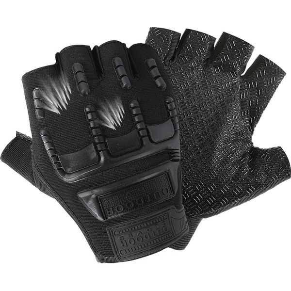Guanti Da Ciclismo Uomo Donna Mezze Dita, Guanti Da Ciclismo Guanti Sportivi Antiscivolo Traspirante Palestra Moto Arrampicata Nero-image