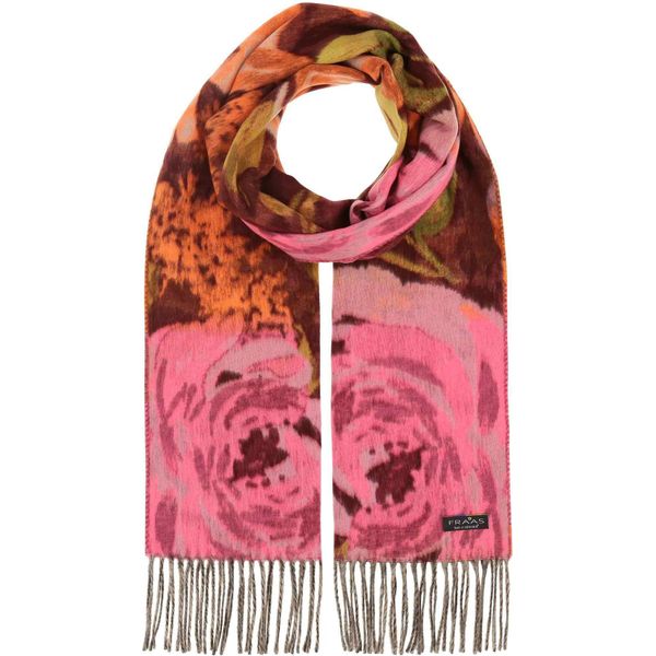Fraas Sciarpa Cashmink Scarf With Romantic Floral Design Pink Multicolore-image
