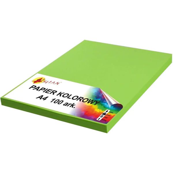 Carta Colorata A4 80G Verde Erba 100 Fogli-image