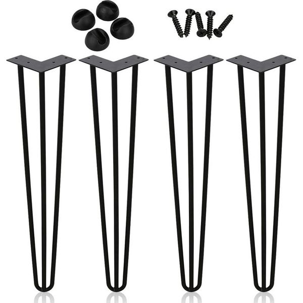 Wolketon Set Di 4 Gambe Da Tavolo Perno Per Tavolo Telaio Per Tavolo Pattini Gambe Tavolo Da Pranzo Arpini Gamba Da Tavolo 3 Montanti Nero - 35 Cm-image