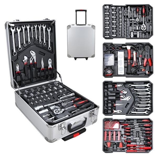 Vingo Valigetta Portautensili Trolley Incl. Set Di Coltelli Universali 1031 Pz. Alluminio-image