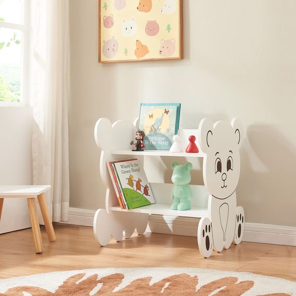 Scaffale Per Bambini 'TåRnby' Per Bambini 60 X 56 X 56 Cm A Forma Di Orso Bianco-image