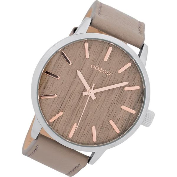 Oozoo Orologio Da Polso In Pelle Grigia Orologi Da Uomo Analogici Al Quarzo UOC9257-image