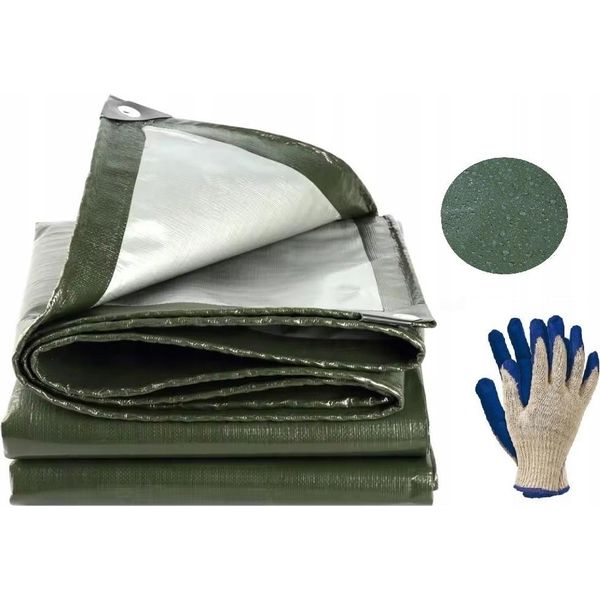 Ekspand | Telone 5X5 M - Verde-Argento - Impermeabile - Resistente Al Gelo - Protezione Uv - 130G/M?-image