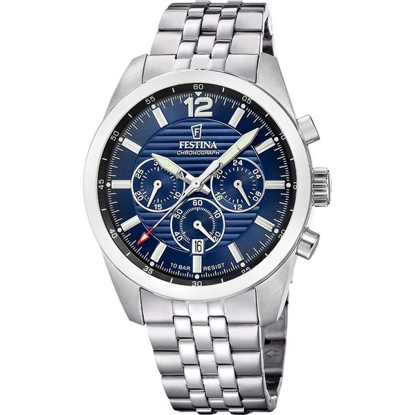 Festina F20742/4 Orologio Da Uomo In Acciaio Inossidabile Con Data Argento-image