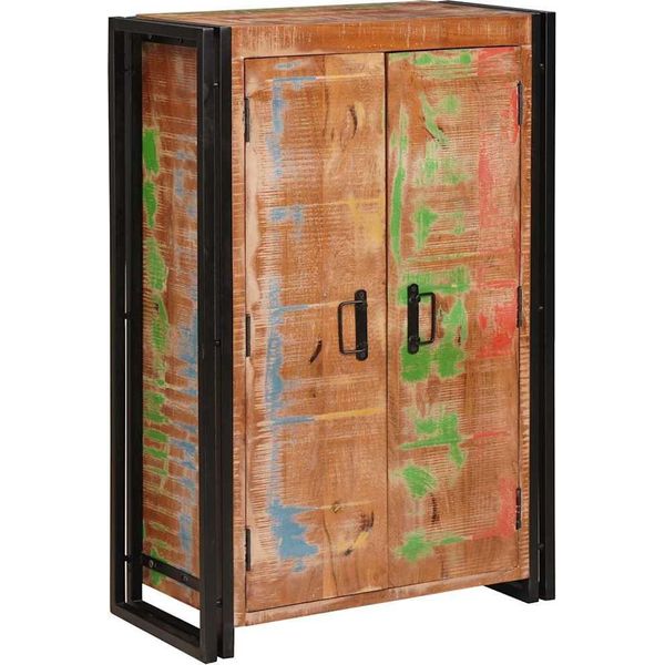 Vidaxl Credenza Con Ante Brown Legno Massiccio Riciclato E Metallo-image