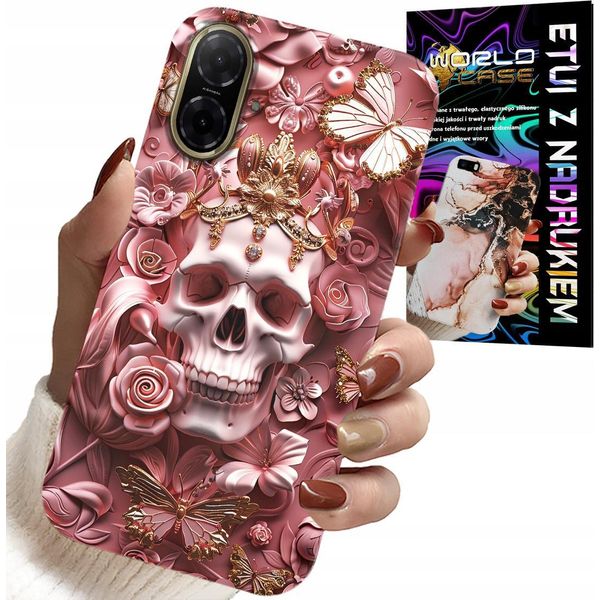 Custodia Per Samsung Galaxy A07 4G - Modelli Femminili E Alla Moda, Teschio Con Rose-image
