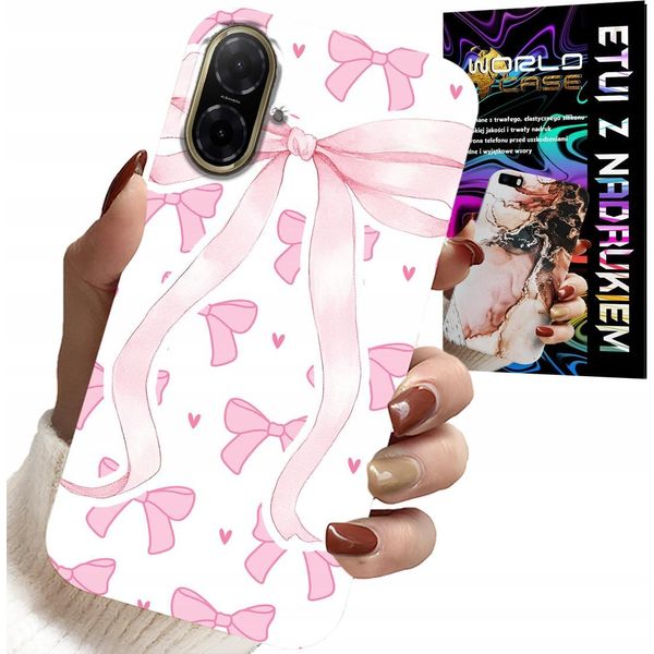 Custodia Per Samsung Galaxy A07 4G - Custodia Con Motivi Alla Moda A Nastro Rosa-image